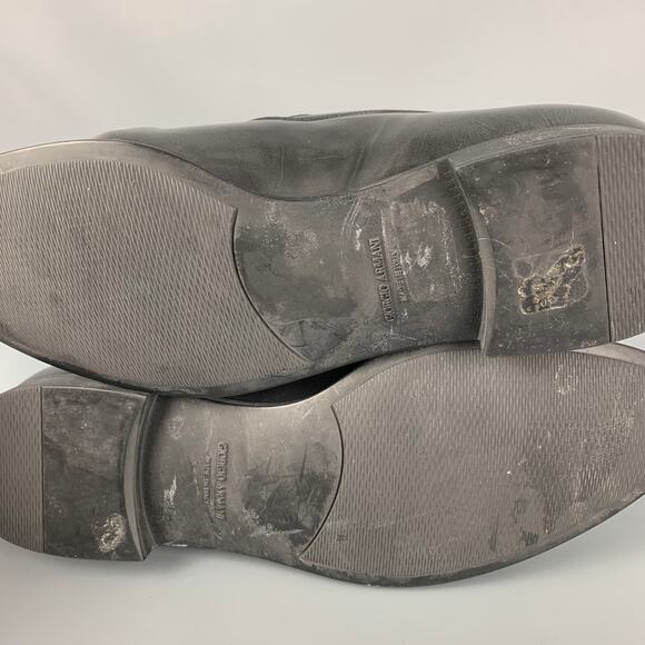 GIORGIO ARMANI Size 11 Charcoal Black Ombre Leather Slip On Loafers main image 9